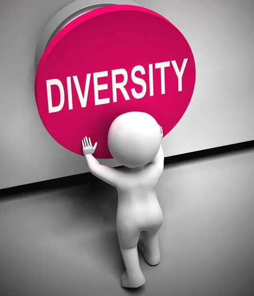 Ícone de conceito de diversidade que significa variação e diferença - 3d doente — Fotografia de Stock