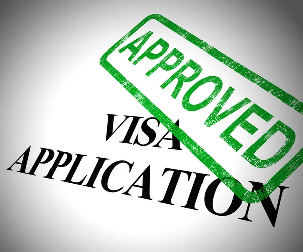 Visa application approved form shows permit or passport entry vi — Stock Photo, Image