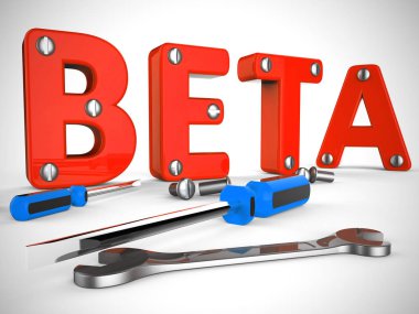 Demolar veya test yazılımı için kullanılan Beta sürüm kavram simgesi - 3d i
