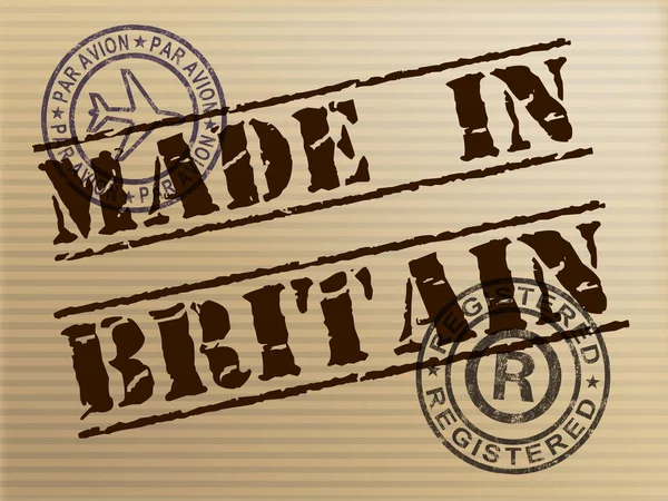 Made in Britain stamp shows British products produced or fabrica — Stock Photo, Image