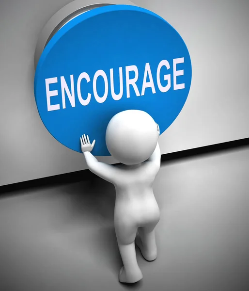 Encourage concept icons means motivating and inspiring someone - — Stock Photo, Image