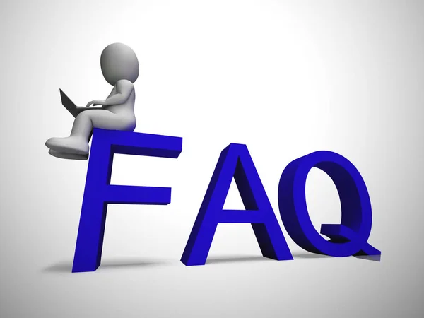 Faq symbol icon means answering questions to help support users — Stock Photo, Image