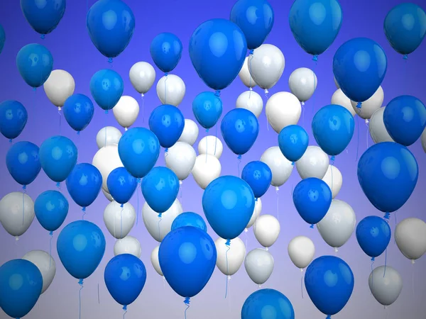 Bunte Luftballons blauer Hintergrund oder Hintergrund für Party cel verwendet Stockbild