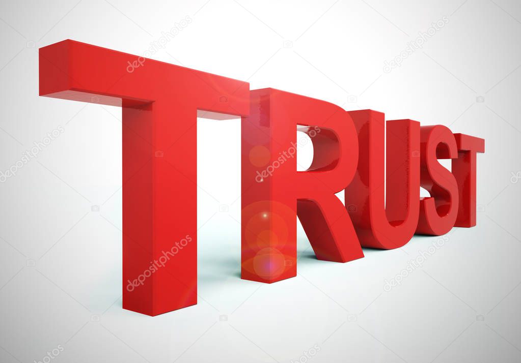 Trust concept icon meaning Faith or belief in someone - 3d illus