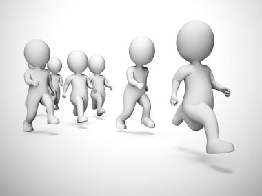 Bir maraton sırasında egzersiz sporcular için Koşu - 3d illustratio