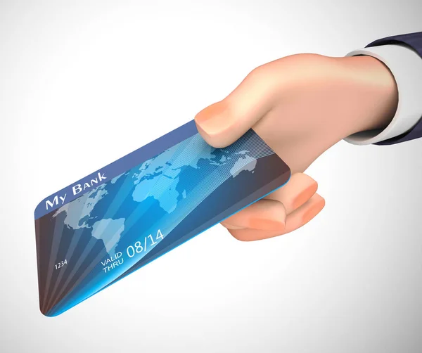 Піктограма платіжних карток для бізнесу показує торговельні фінанси - 3d illu — стокове фото