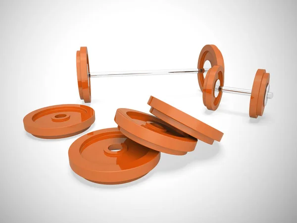 Opheffing dumbbells voor fitness en gezondheid door bodybuilding-3D Il — Stockfoto