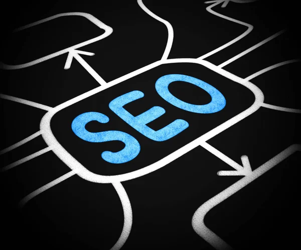 SEO concept icon significa ottimizzazione dei motori di ricerca per tr sito web — Foto Stock