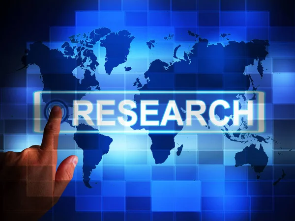 Ícone conceito de pesquisa significa estudar examinar ou investigar - 3d — Fotografia de Stock