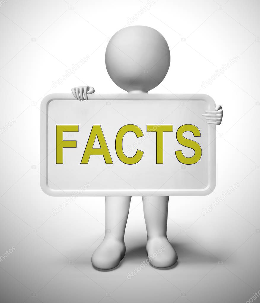 Facts concept icon meaning correct data and detailed description