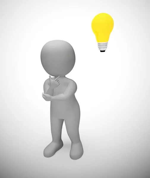 Idee e concetto di ispirazione raffigurato da una lampadina - 3d illu Fotografia Stock