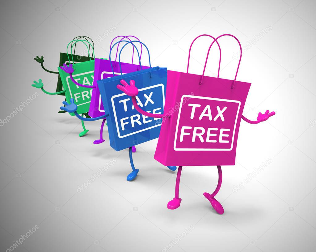 Tax-free concept icon means no customs duty required - 3d illust