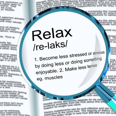 Relax tanımı kolay dinlenme ve gevşemek anlamına gelir - 3d illustr