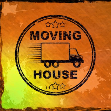 Moving house concept icon means relocating using delivery transp clipart