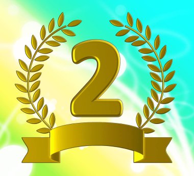 İkincilik sertifikası zafer başarı ve kazanan anlamına gelir - 3d i