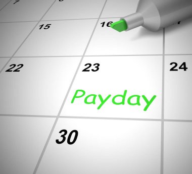 Payday bordro veya gelen mali tarih gösteren kaydetti - 3d i
