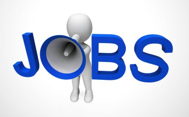 İşler kavramı simgesi istihdam bir kariyer veya pozisyon anlamına gelir - 3d 