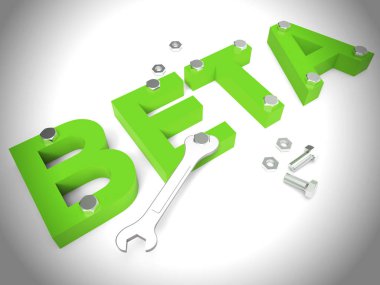 Demolar veya test yazılımı için kullanılan Beta sürüm kavram simgesi - 3d i