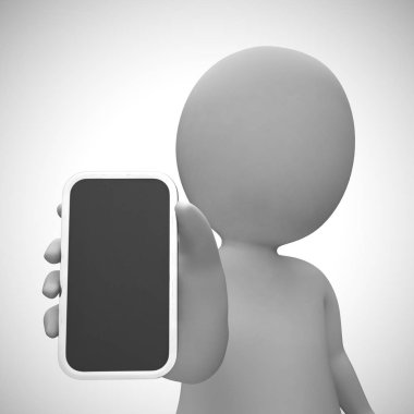 Uygulamalar ve internet için akıllı telefon veya hücresel mobil cihaz - 3d 