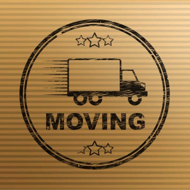 Moving house concept icon means relocating using delivery transp clipart