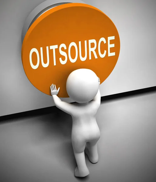 Outsourcing oder Fremdvergabe von Mitteln zur Untervergabe oder externen Nutzung — Stockfoto