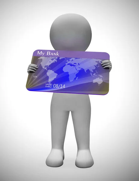 Credit card payments icon shows retail finance - 3d illustration — Stock Photo, Image