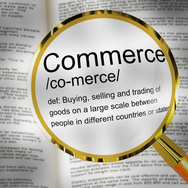 Commerce concept icon shows commercial industry and selling - 3d — Stock Photo, Image