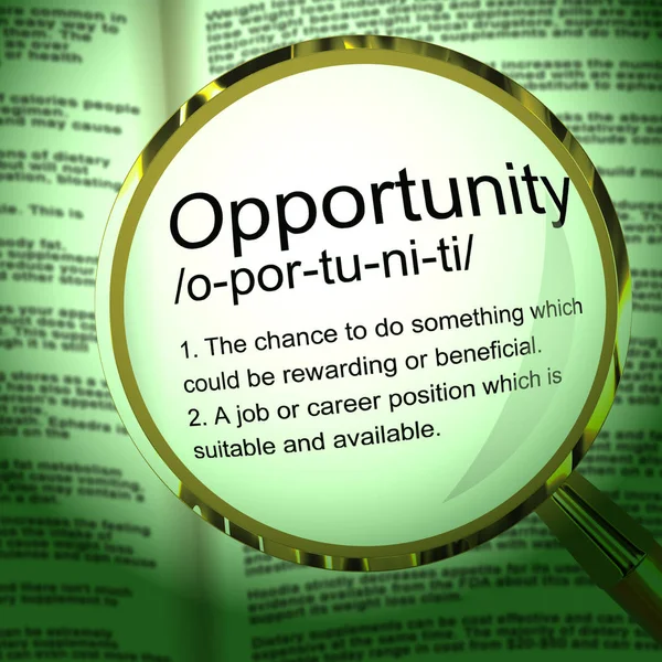 Opportunity definition means the chance or possibility of succes — Stock Photo, Image
