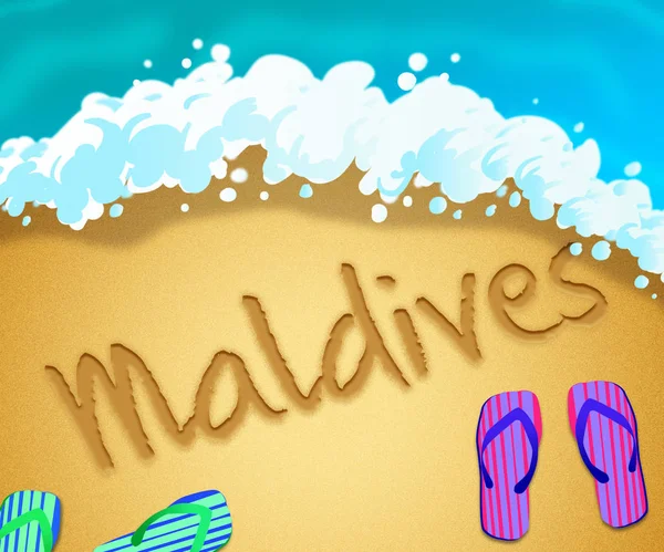 Isola Maldive spiaggia che rappresenta il turismo e le vacanze in — Foto Stock