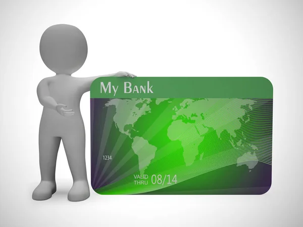 Icono de pagos con tarjeta de crédito muestra la financiación al por menor - 3d ilustración — Foto de Stock