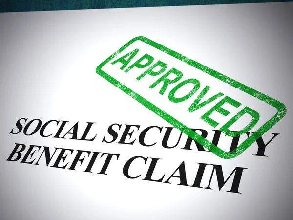 Aanspraak op sociale zekerheid-voordelen goedgekeurd of onderschreven-3D Illustra — Stockfoto