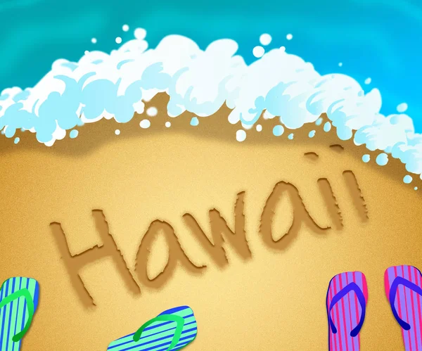 관광 및 휴가를 대표하는 하와이 섬 해변 해안 i — 스톡 사진