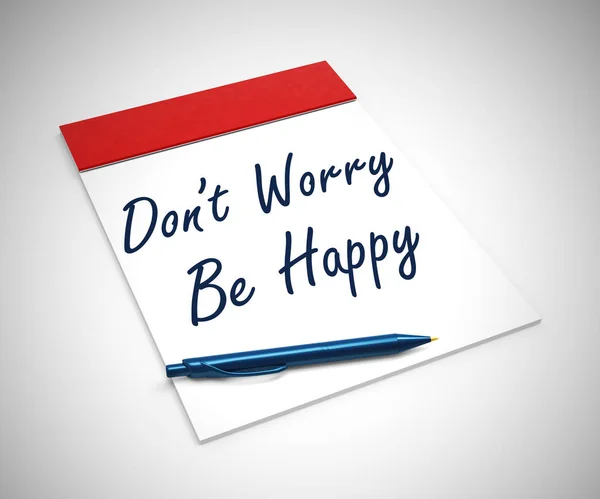 No te preocupes ser feliz mensaje significa ir fácil y comportarse con calma - 3 — Foto de Stock