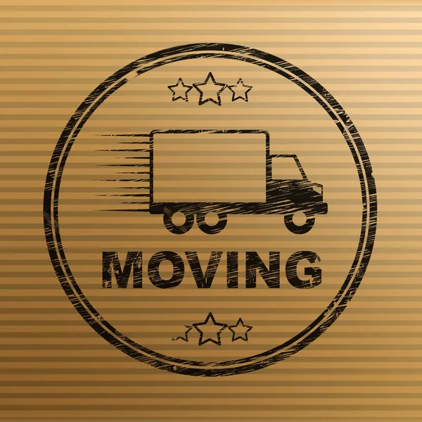 Moving house concept icon means relocating using delivery transp — Stock Photo, Image