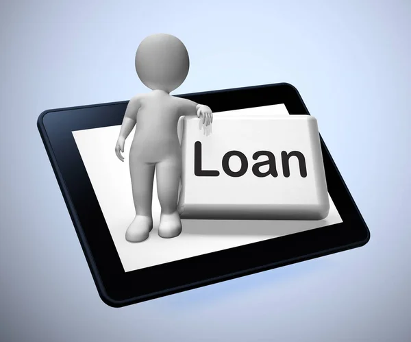 Ícone de conceito de empréstimo ou crédito significa pedir dinheiro emprestado para estar em dívida — Fotografia de Stock