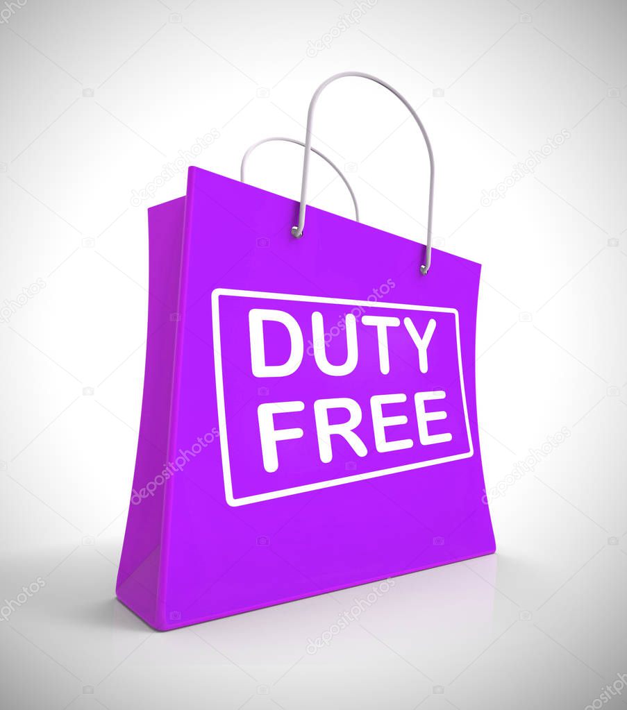 Duty-free concept icon means no customs payable - 3d illustratio