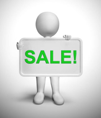 Satış indirimleri kavram simgesi en iyi fiyatlar ve pazarlık anlamına gelir - 3d 