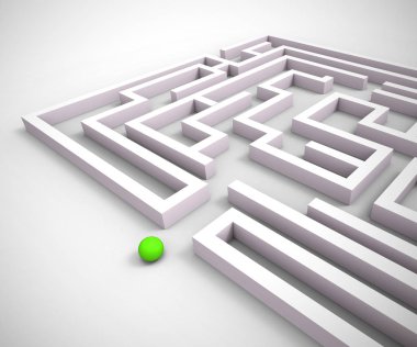 Confused by a maze and Bewildered on solution - 3d illustration clipart