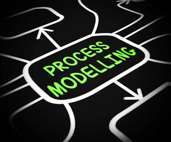 Modélisation de processus signifie la mise en place d'une procédure système - 3d illus — Photo