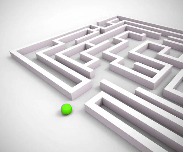 Confused by a maze and Bewildered on solution - 3d illustration — Stock Photo, Image