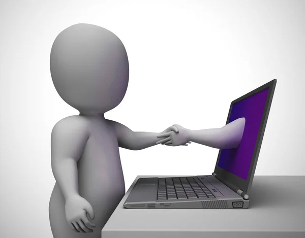 Shaking hands online means successful Internet business deal - 3 — Stock Photo, Image