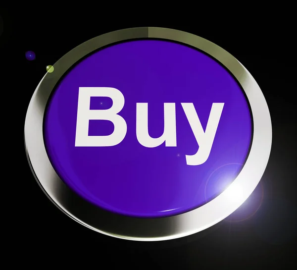 购买在线按钮概念图标，通过网络购买 - 3d — 图库照片