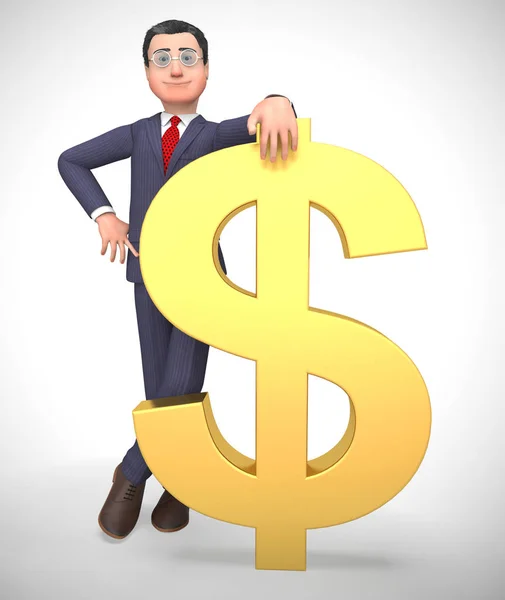 Dollarn underteckna begreppen ikonen medel lott av pengar eller sparande-3D sjuk — Stockfoto