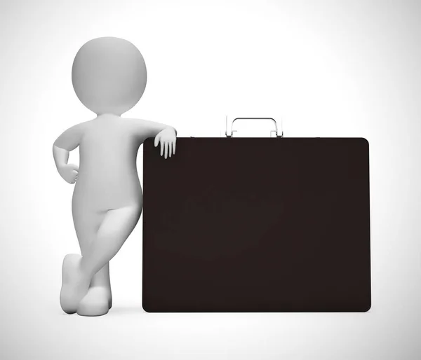 Businessman with briefcase character depicts an entrepreneur or — Stock Photo, Image