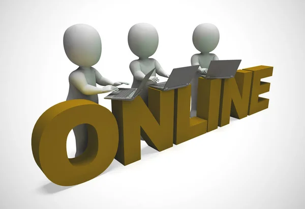 Online och ansluten till Internet via Wi-Fi för Webbåtkomst. — Stockfoto