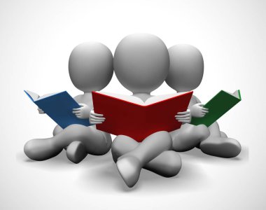 Kitap karakteri okumak eğitimi, okuryazarlığı ve kazancı temsil eder