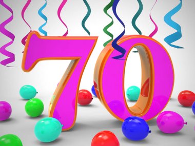 Yetmişinci doğum günü kutlama balonları mutlu bir olay gösterir - 3