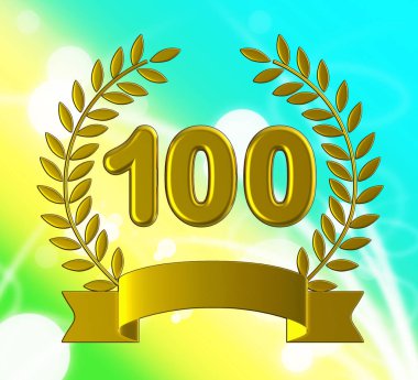 One hundred year celebration icon shows 100 years anniversary -  clipart