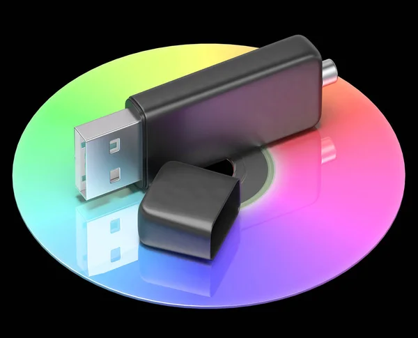 USB-Stick zeigt Datenspeicherung von Computerinformationen - 3d illust — Stockfoto