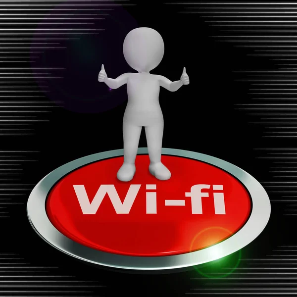 Ícone conceito Wi-Fi significa acesso à Internet sem fio - 3 — Fotografia de Stock